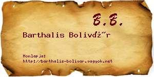 Barthalis Bolivár névjegykártya